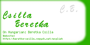 csilla beretka business card